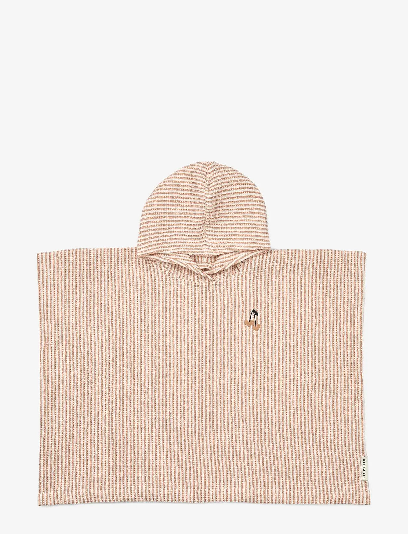 Liewood - Paco Poncho Embroidery - morgonrockar - y/d stripe tuscany rose / creme de la creme - 0