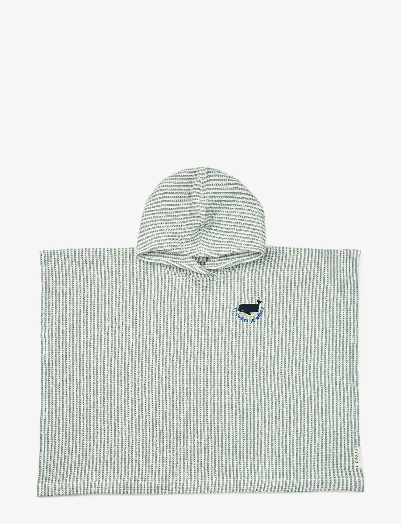 Liewood - Paco Poncho Embroidery - hommikumantlid - y/d stripe peppermint / creme de la creme - 1