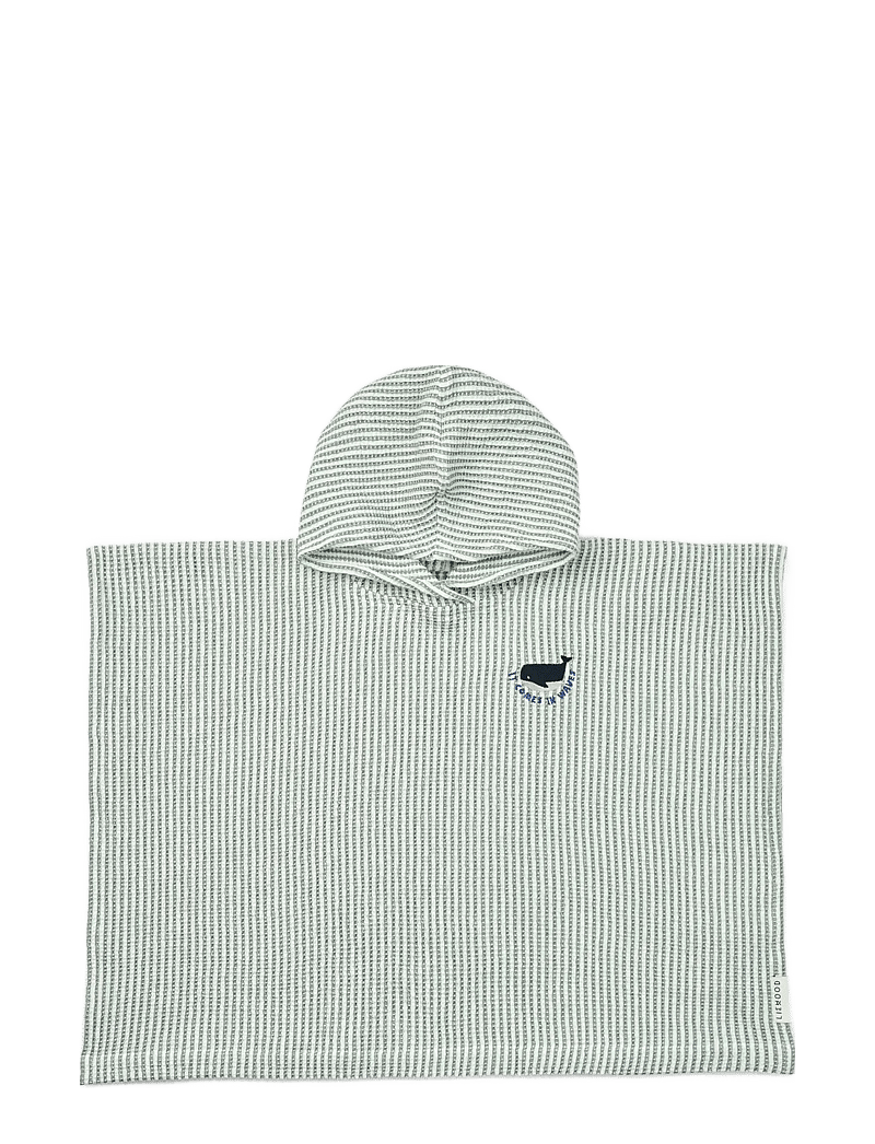 Liewood - Paco Poncho Embroidery - hommikumantlid - y/d stripe peppermint / creme de la creme - 1