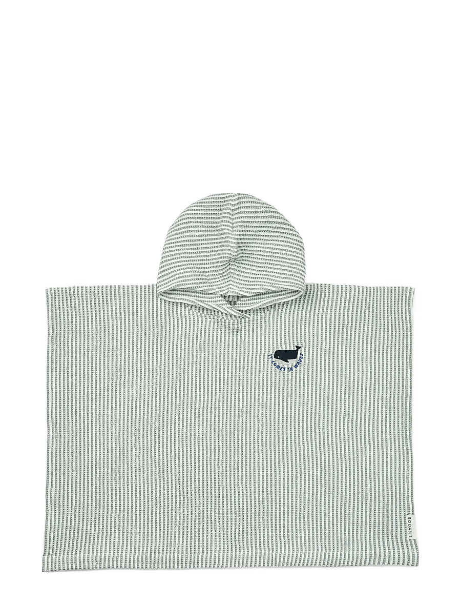 Liewood - Paco Poncho Embroidery - bathrobes - y/d stripe peppermint / creme de la creme - 1