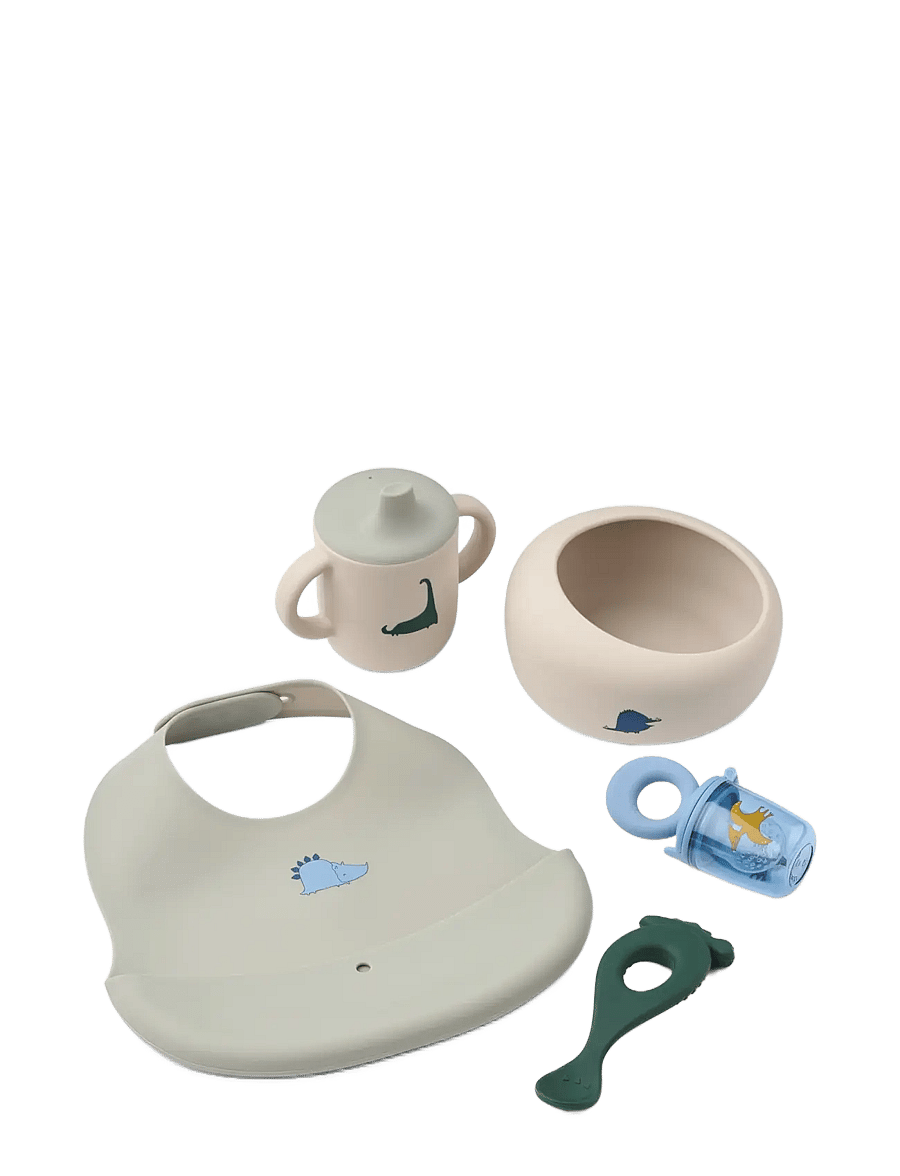 Liewood - Mileah Baby Mealtime Set - dinner sets - dino roar / dove blue - 0