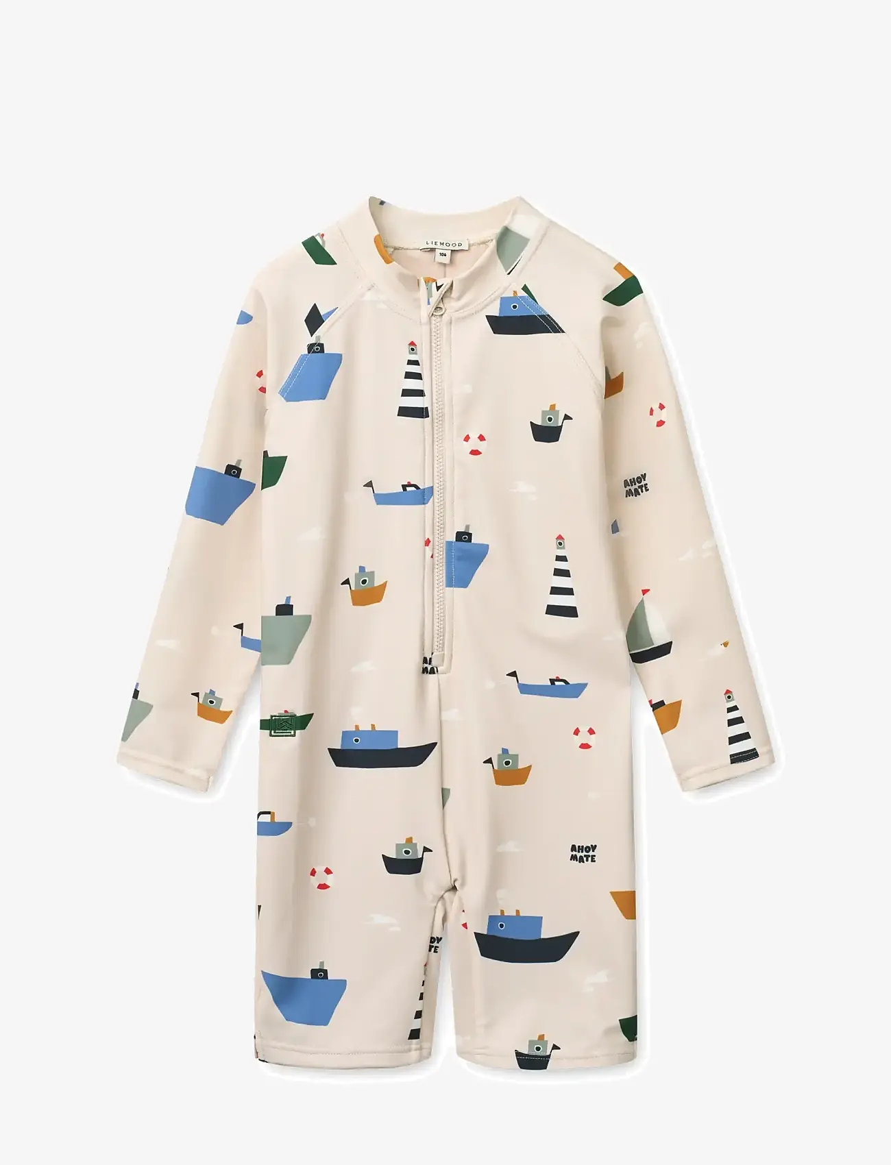 Liewood - Max Printed LS Swim Jumpsuit - uv-tøj - sailing / sandy - 0