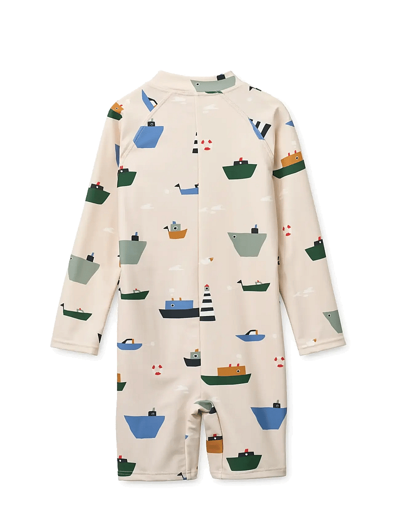 Liewood - Max Printed LS Swim Jumpsuit - uv-tøj - sailing / sandy - 1