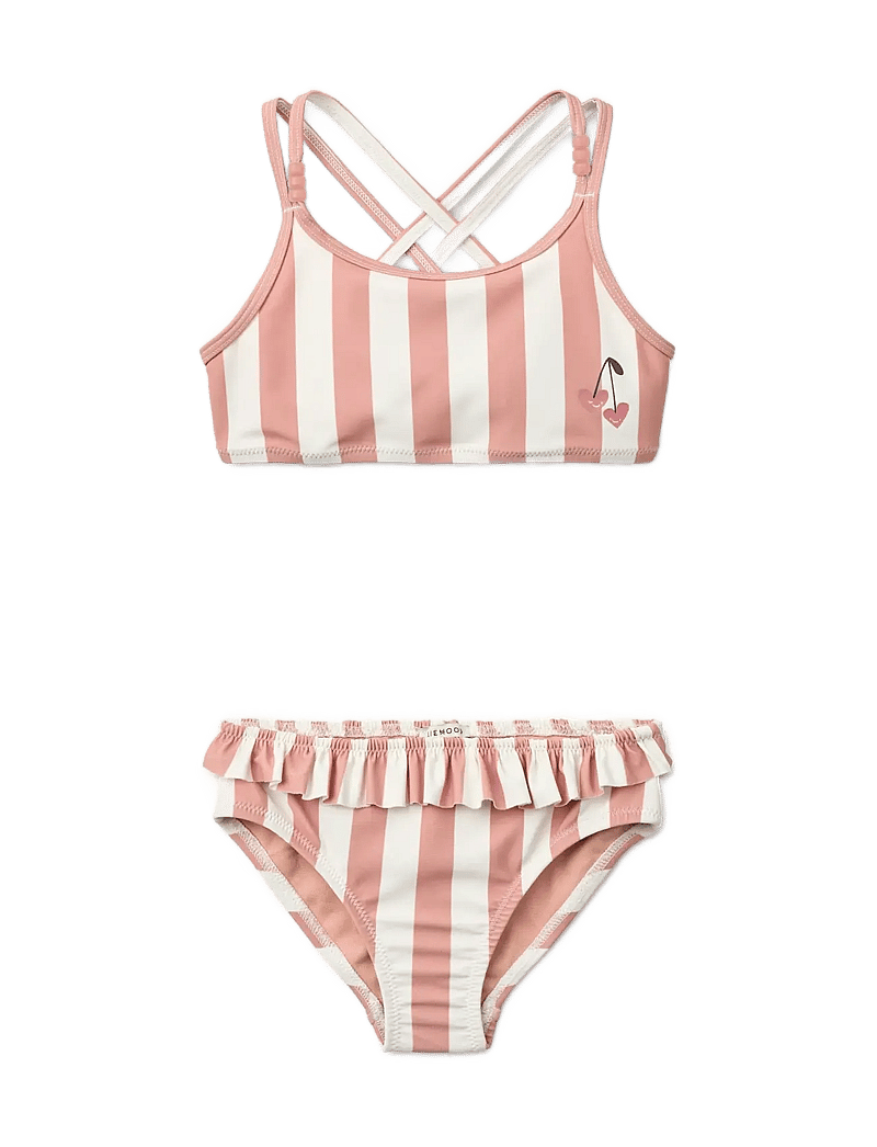 Liewood - Belle Stripe Bikini - bikinis - coral blush / creme de la creme stripe - 1