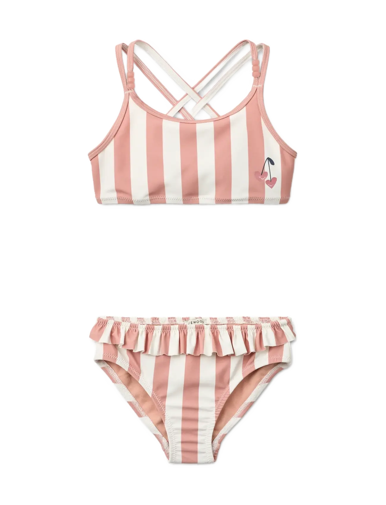 Liewood Belle Stripe Bikini - Kids 98-134 - CORAL BLUSH / CREME DE LA CREME STRIPE / pink/rose