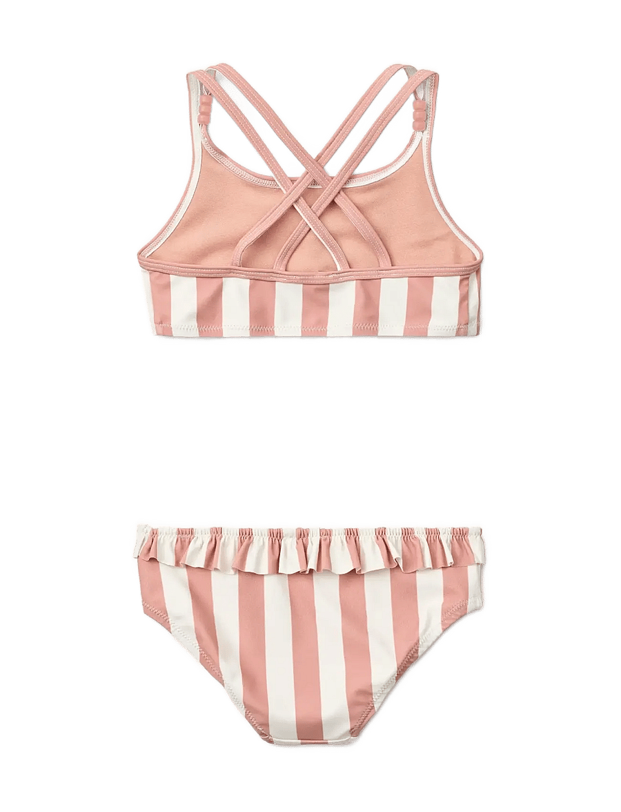 Liewood - Belle Stripe Bikini - bikinis - coral blush / creme de la creme stripe - 2