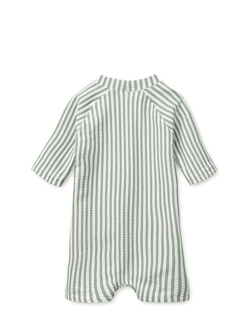 Liewood - Thor Seersucker Baby Swim Jumpsuit - badedragter - peppermint / sandy - 1