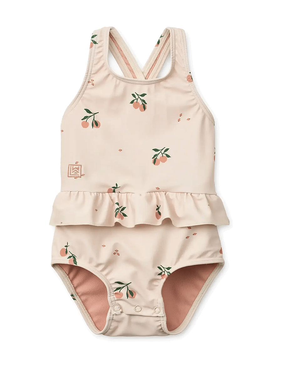 Liewood - Amara Baby Printed Swimsuit - badekleidung - peach / sea shell - 1