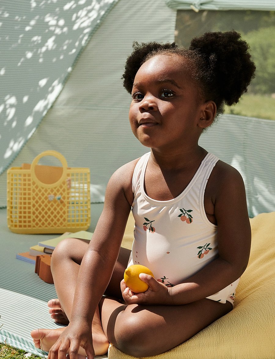 Liewood - Amara Baby Printed Swimsuit - badekleidung - peach / sea shell - 3