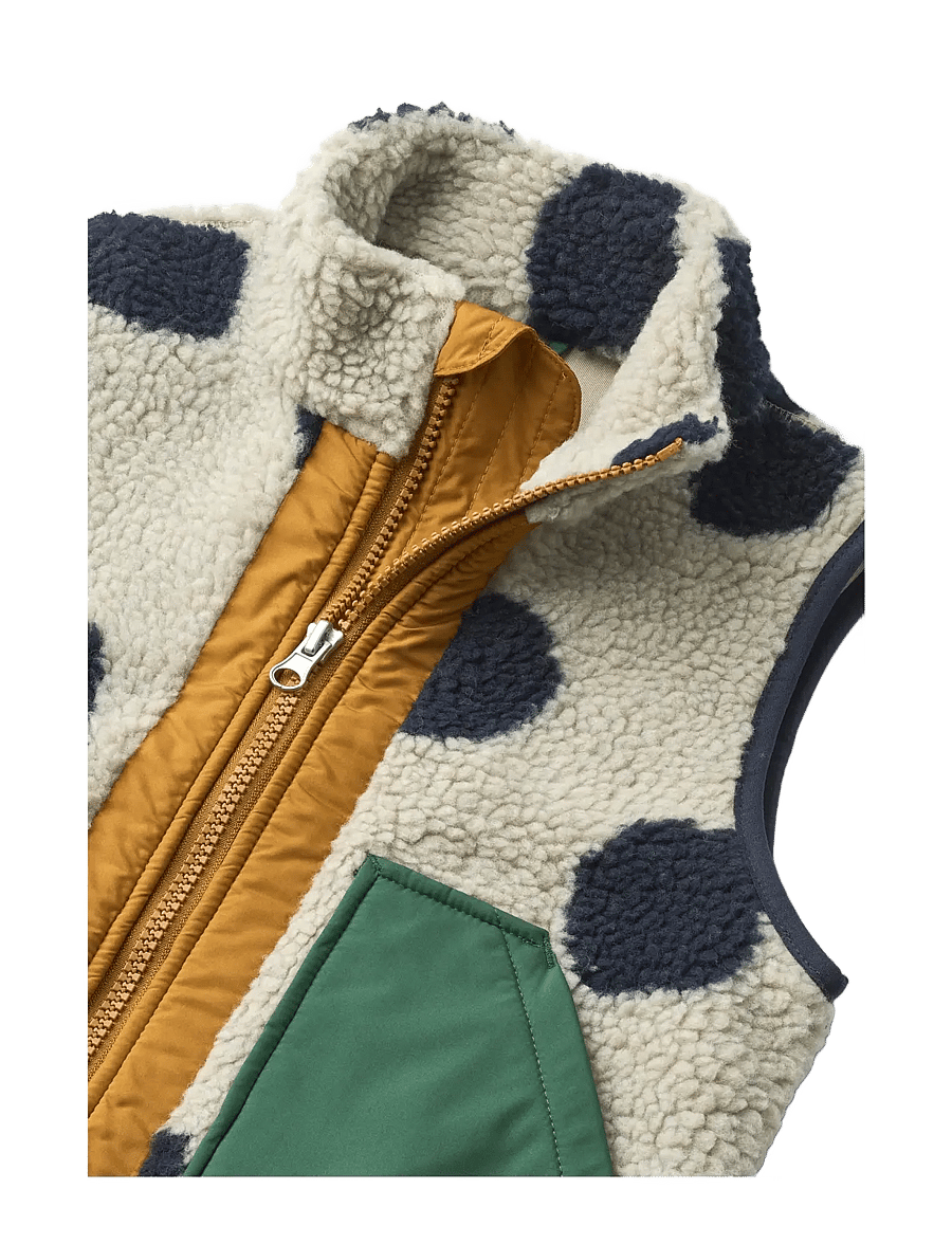 Liewood - Noam Pile Vest - einkaufen nach alter von - spot dots / mist - 2