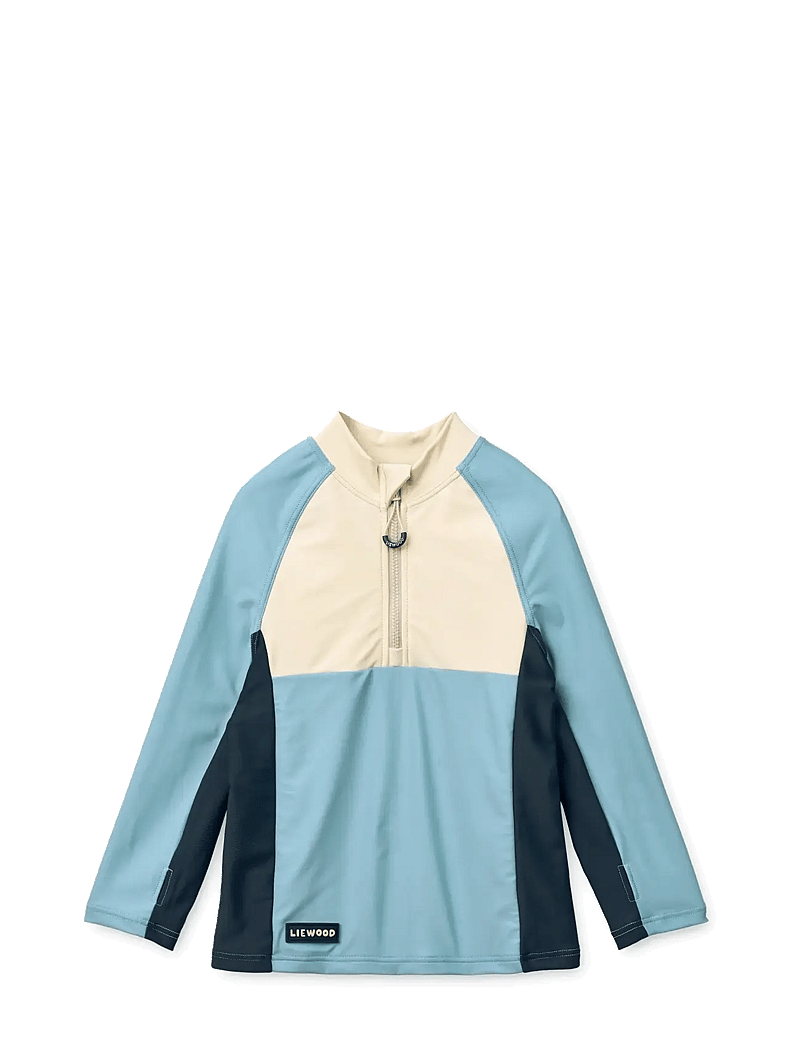 Liewood - Oluf Swim Tee - badeoverdele - beach blue mix - 1