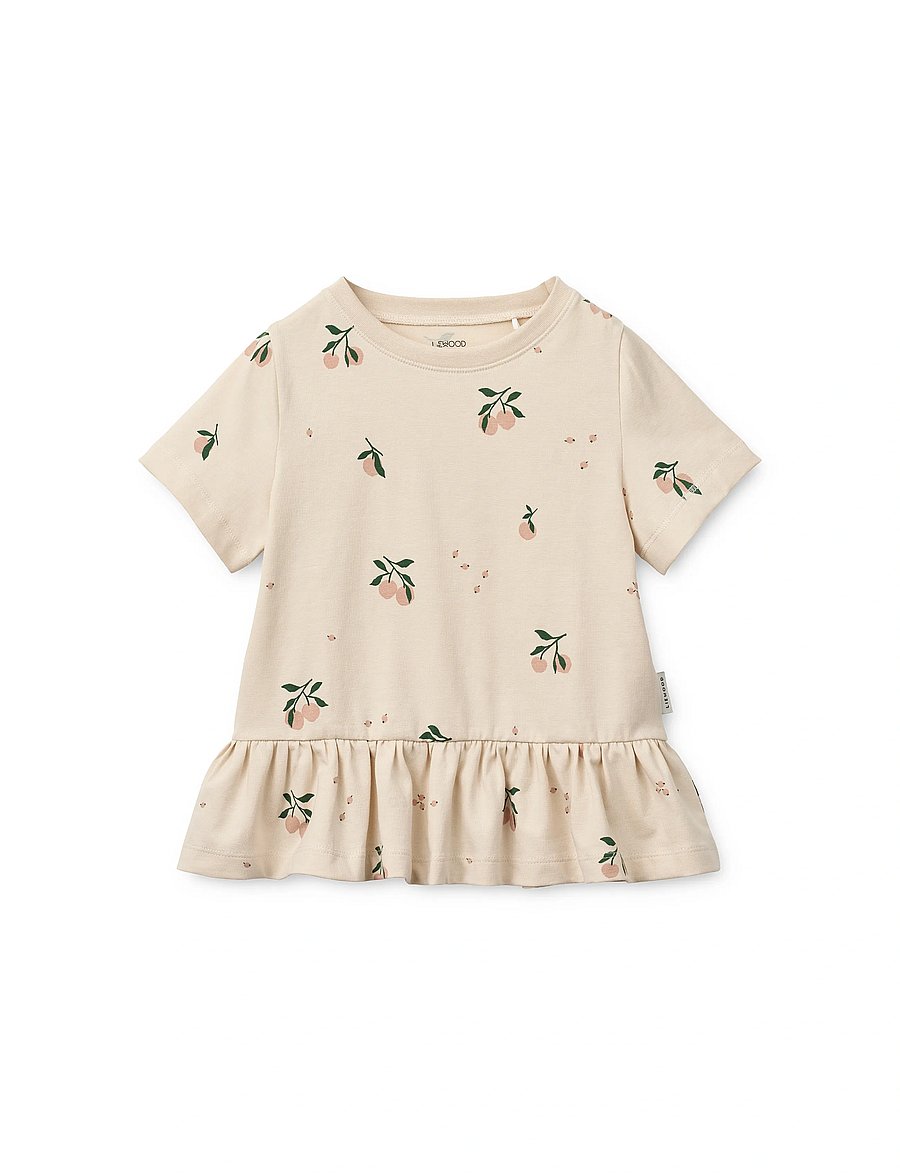 Liewood - Ilford Set with Frills - setit, joissa lyhythihainen t-paita - peach mini / sea shell - 2