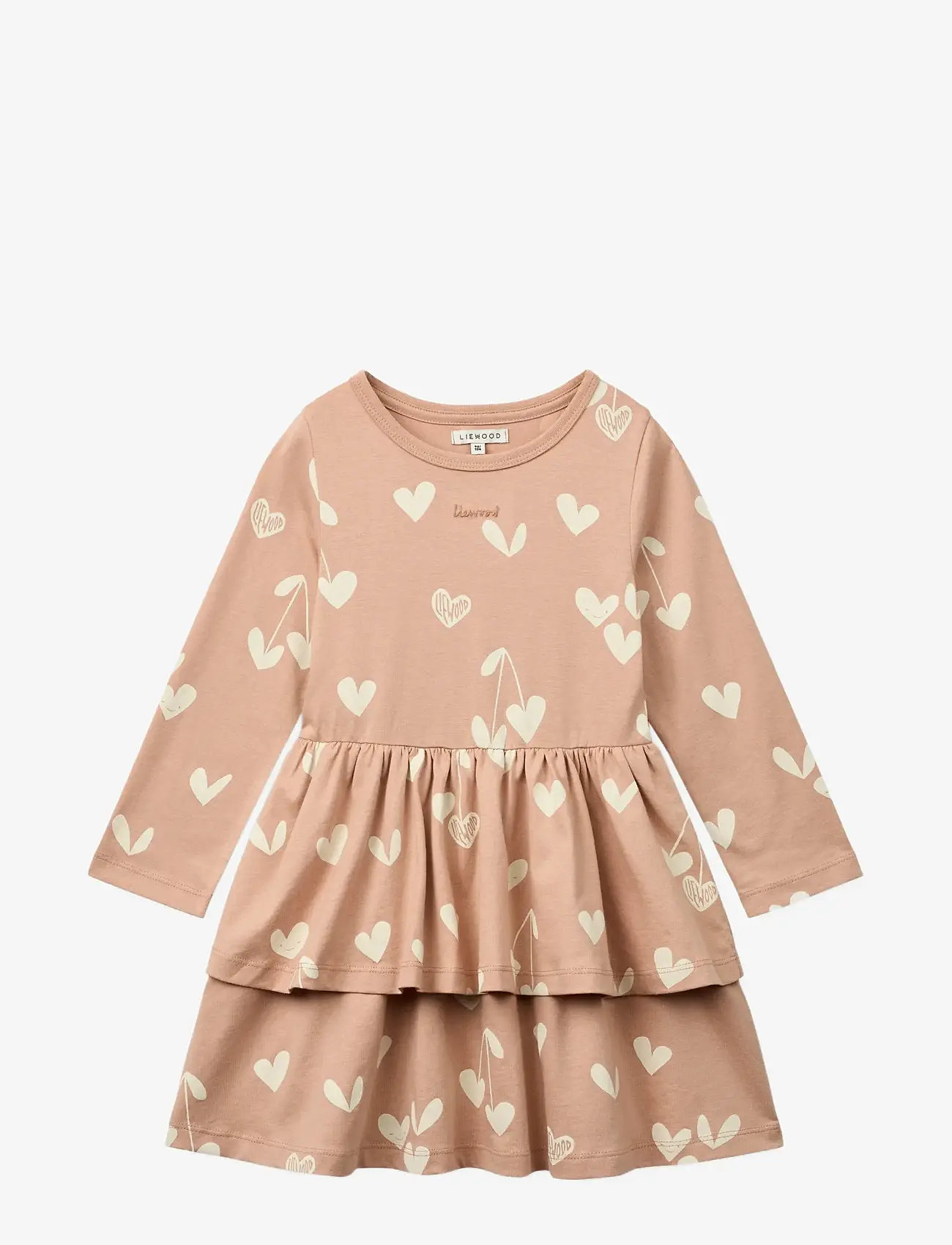 Liewood - Mindy LS Dress - långärmade babyklänningar - sweethearts / pale tuscany - 0
