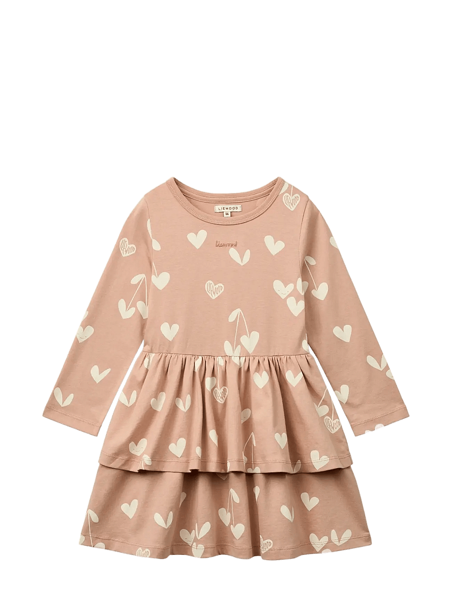 Liewood - Mindy LS Dress - pikkade varrukatega beebi kleidid - sweethearts / pale tuscany - 0
