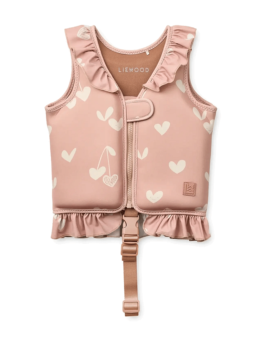 Liewood - Dove Swim Vest w Frill - sweethearts / pale tuscany - 0