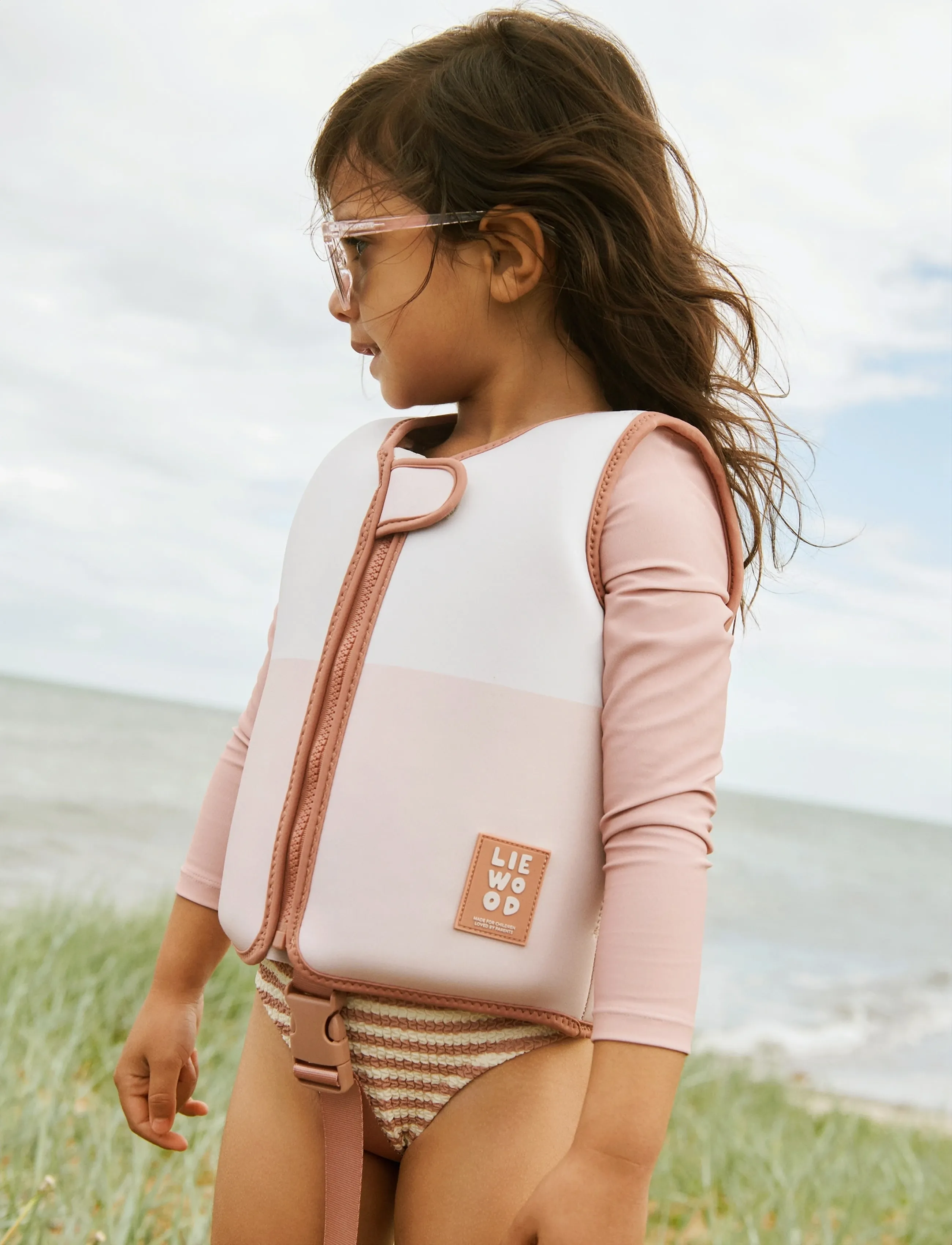Liewood - Dove Swim Vest w Sleeves - bade-oberteile - tuscany rose multi mix - 3