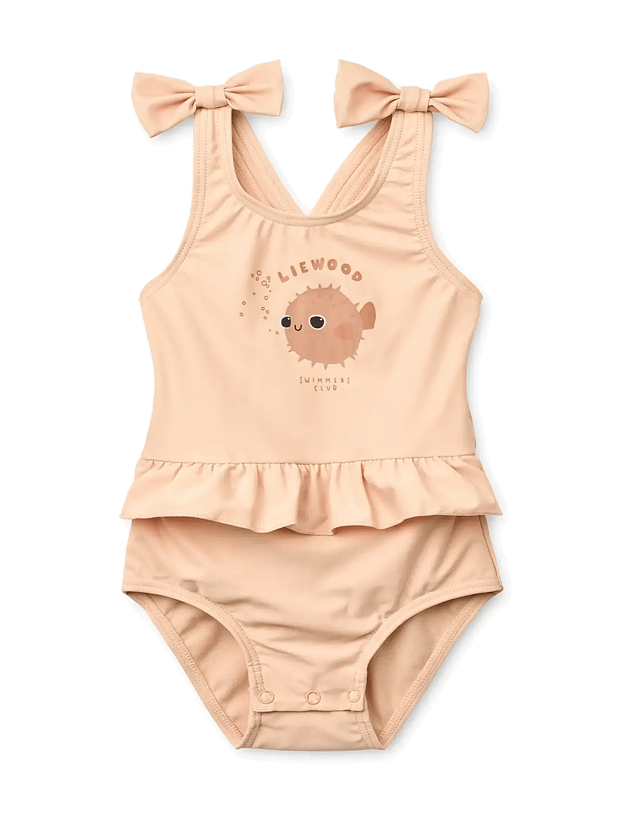 Liewood - Amara Baby Swimsuit w Bow - uv clothing - apple blossom - 0
