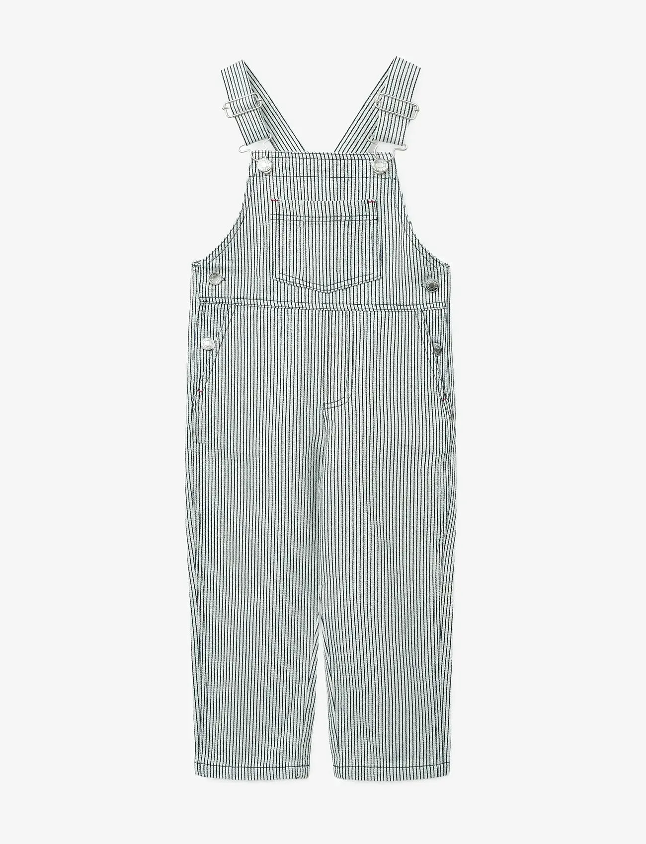 Liewood - Delani Stripe Denim Dungarees - overalls - classic navy / creme de la creme - 1