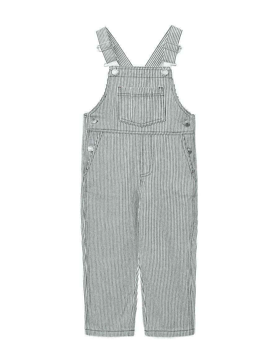 Liewood - Delani Stripe Denim Dungarees - salopettes - classic navy / creme de la creme - 1