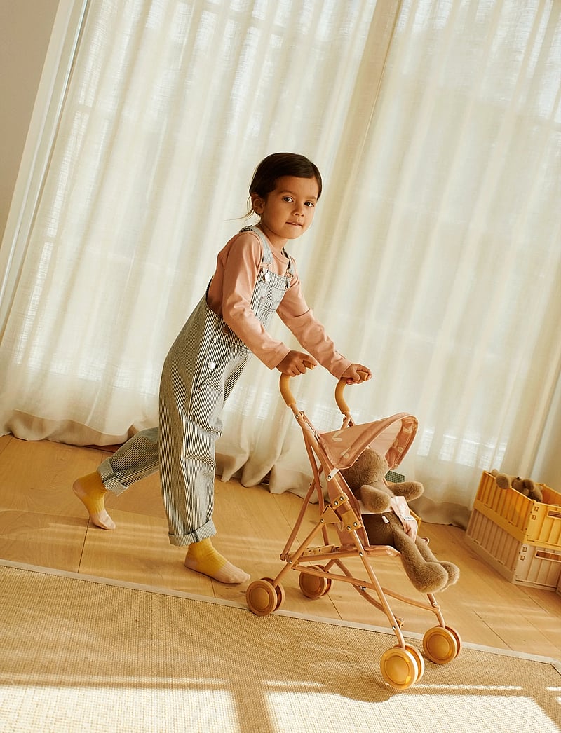 Liewood - Delani Stripe Denim Dungarees - overalls - classic navy / creme de la creme - 0