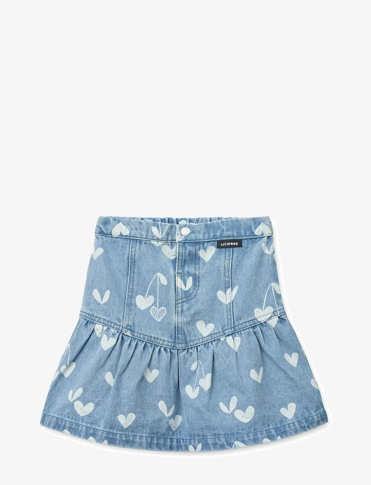 Liewood - Dayla Printed Denim Skirt - teksaseelikud - sweethearts / light blue denim - 1