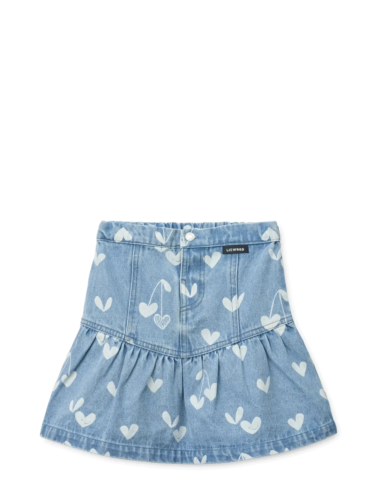 Liewood Dayla Printed Denim Skirt - Kids 98-134 - SWEETHEARTS / LIGHT BLUE DENIM / blue