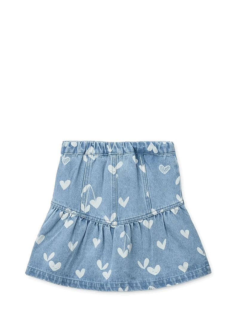 Liewood - Dayla Printed Denim Skirt - teksaseelikud - sweethearts / light blue denim - 2
