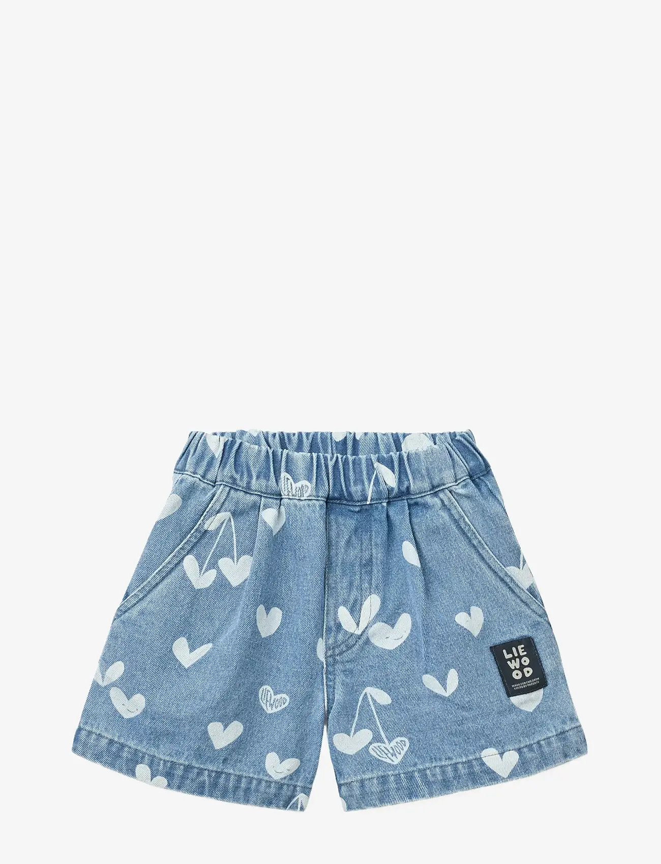 Liewood - Borrisa Printed Denim Shorts - denimshorts - sweethearts / light blue denim - 1