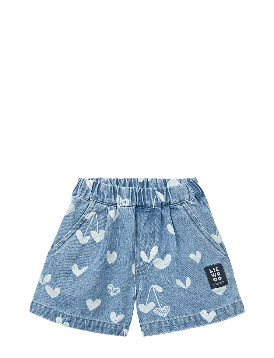 Liewood - Borrisa Printed Denim Shorts - jeansowe szorty - sweethearts / light blue denim - 1