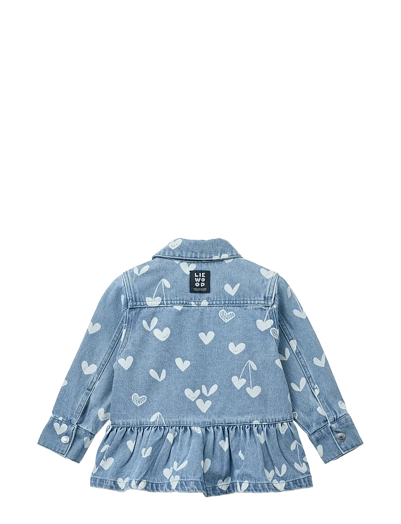 Liewood - Kenza Printed Denim Overshirt - denimjakker - sweethearts / light blue denim - 2
