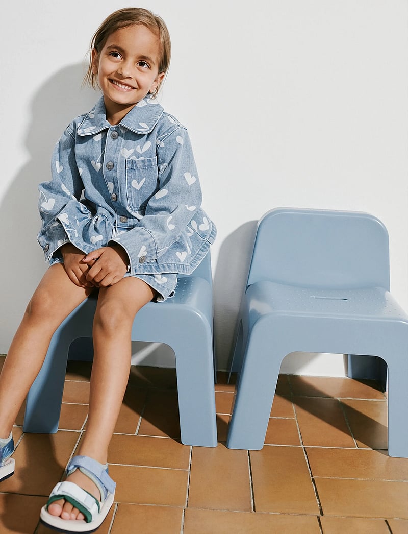 Liewood - Kenza Printed Denim Overshirt - denimjakker - sweethearts / light blue denim - 0