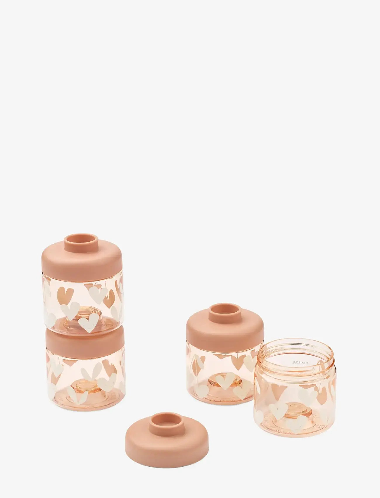 Liewood - Dominique Baby Food Tritan Boxes 100 ML 4-Pack - beebitoidu anumad - sweethearts / pale tuscany - 0