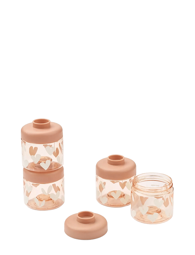 Liewood - Dominique Baby Food Tritan Boxes 100 ML 4-Pack - beebitoidu anumad - sweethearts / pale tuscany - 0