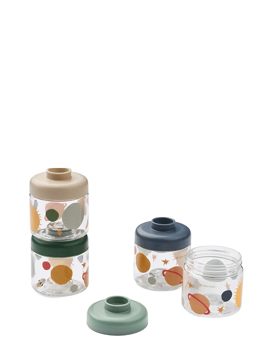 Liewood - Dominique Food Tritan Boxes 100 ml 4-Pack - opbevaringsbøtter til babymad - universe / classic navy - 0