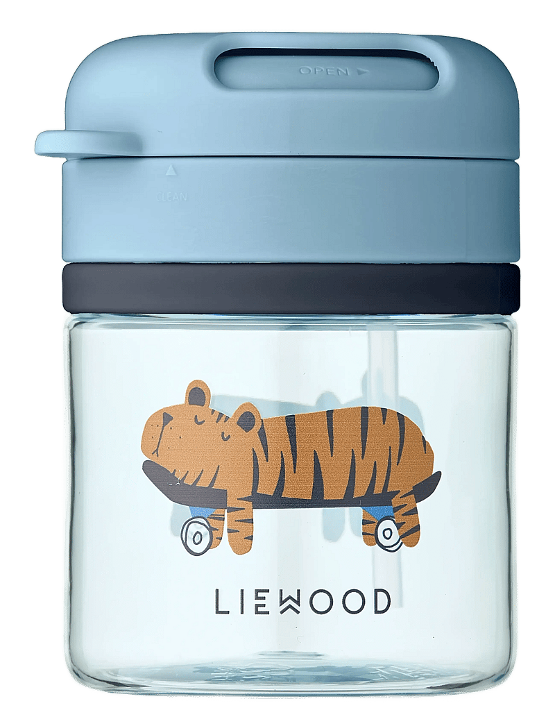Liewood - Pavia Tritan Straw Cup 280ml - sippy cups - fun / beach blue - 0