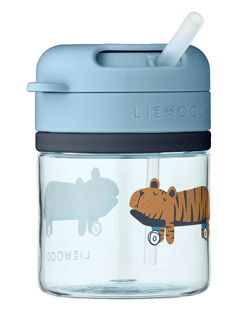 Liewood - Pavia Tritan Straw Cup 280ml - sippy cups - fun / beach blue - 1