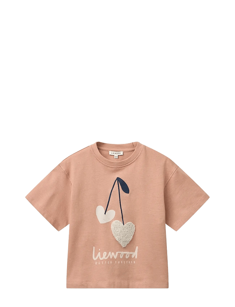 Liewood - Tyler Placement SS T-shirt - kortærmede - sweethearts / pale tuscany - 1