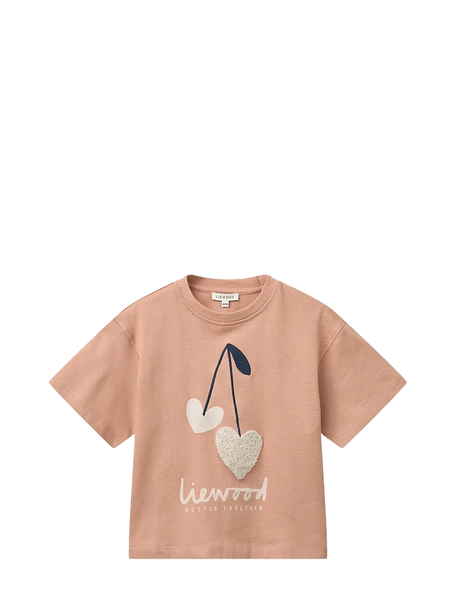 Liewood - Tyler Placement SS T-shirt - short-sleeved - sweethearts / pale tuscany - 1
