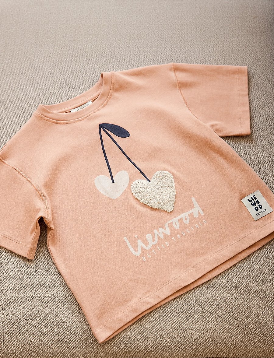 Liewood - Tyler Placement SS T-shirt - short-sleeved - sweethearts / pale tuscany - 0