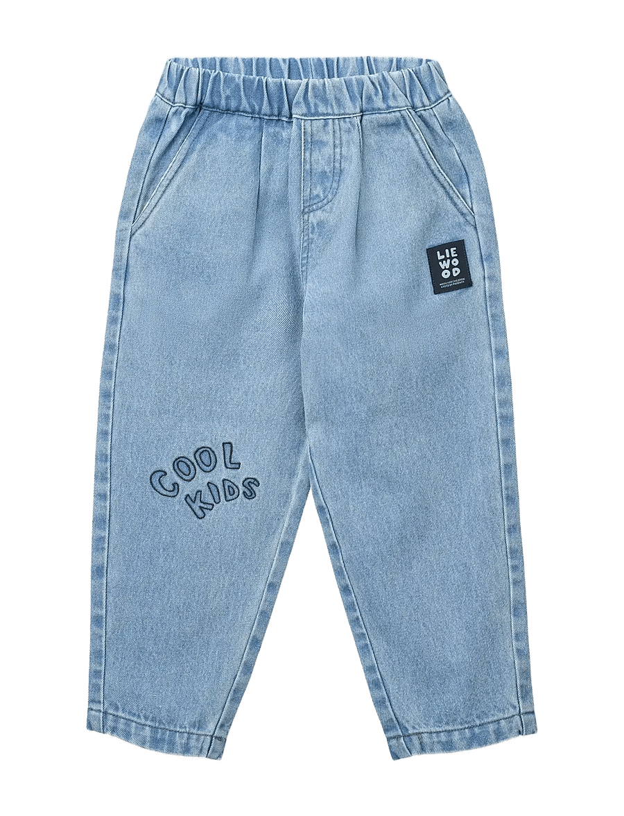 Liewood - Borris Placement Denim Pants - loose jeans - cool kids / light blue denim - 1
