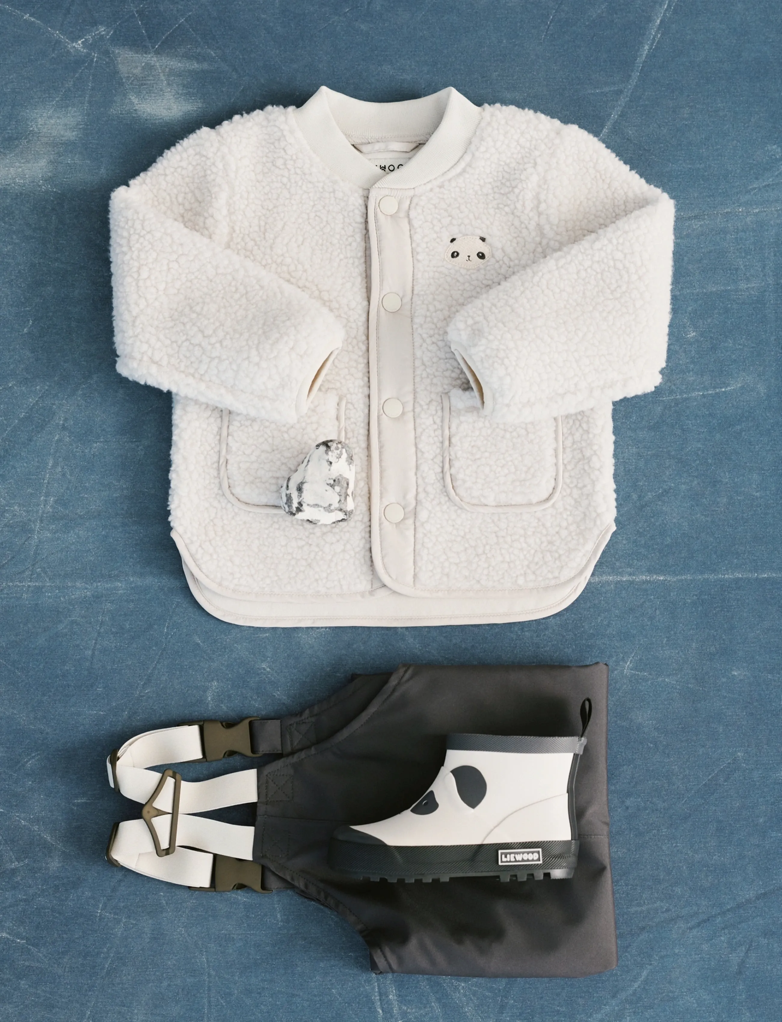 Liewood Lora Pile Jacket, Børn, Panda Pile Jakke, Cream, Str: 104