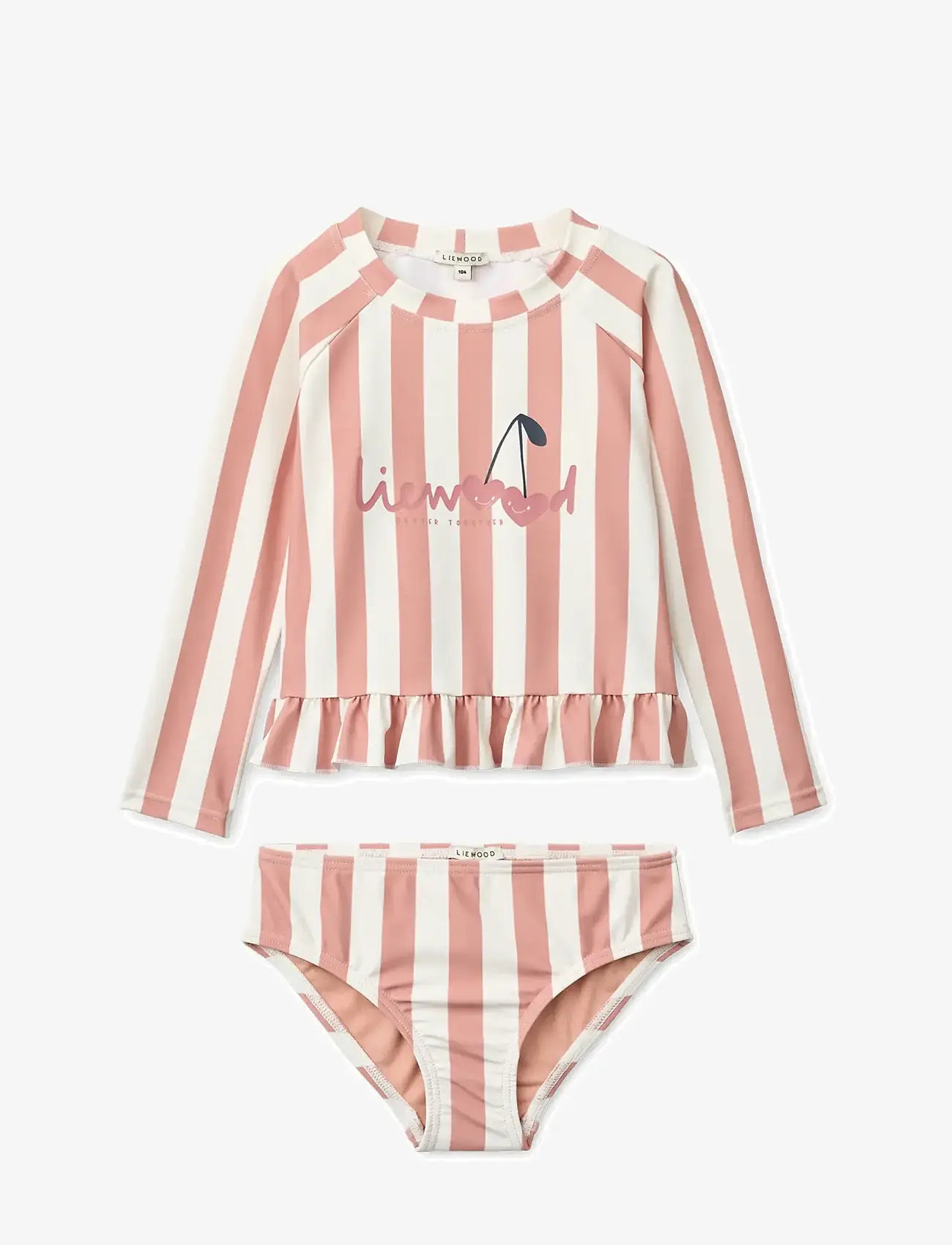 Liewood - Dagny Stripe Swim Set - uv-kaitsega riided - coral blush / creme de la creme stripe - 1