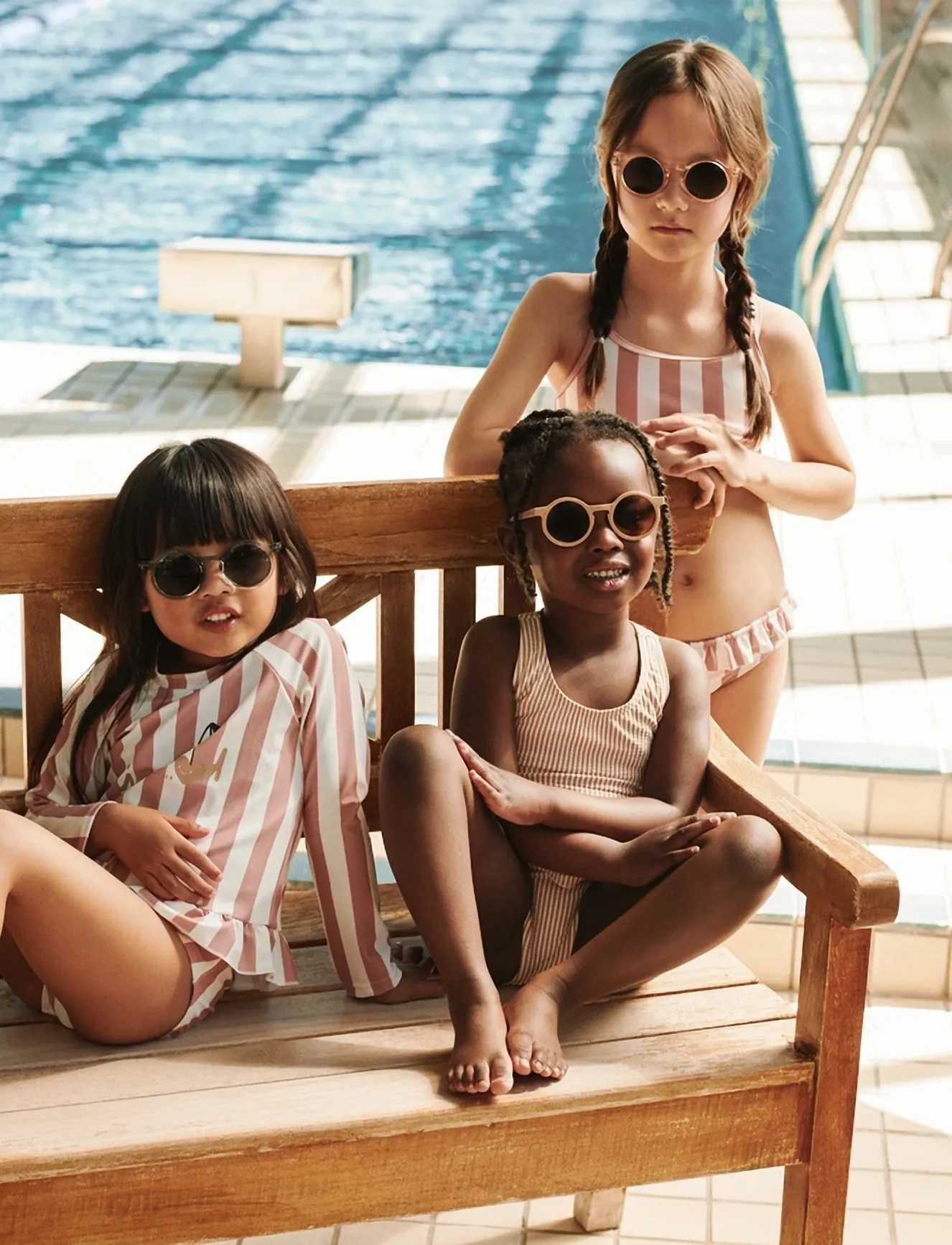 Liewood Dagny Stripe Swim Set, 98, Bademode, Rosa - Swimsuits, Kinder