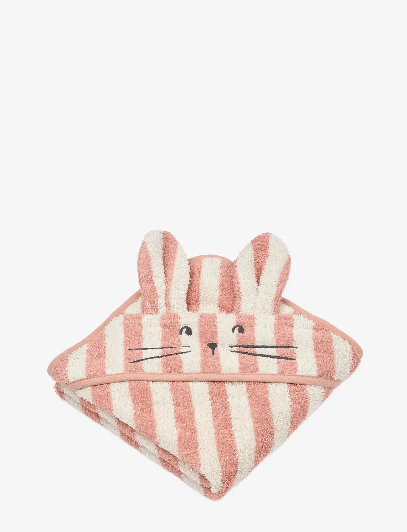 Liewood - Albert Hooded Towel - rätikud - coral blush / creme de la creme stripe - 0