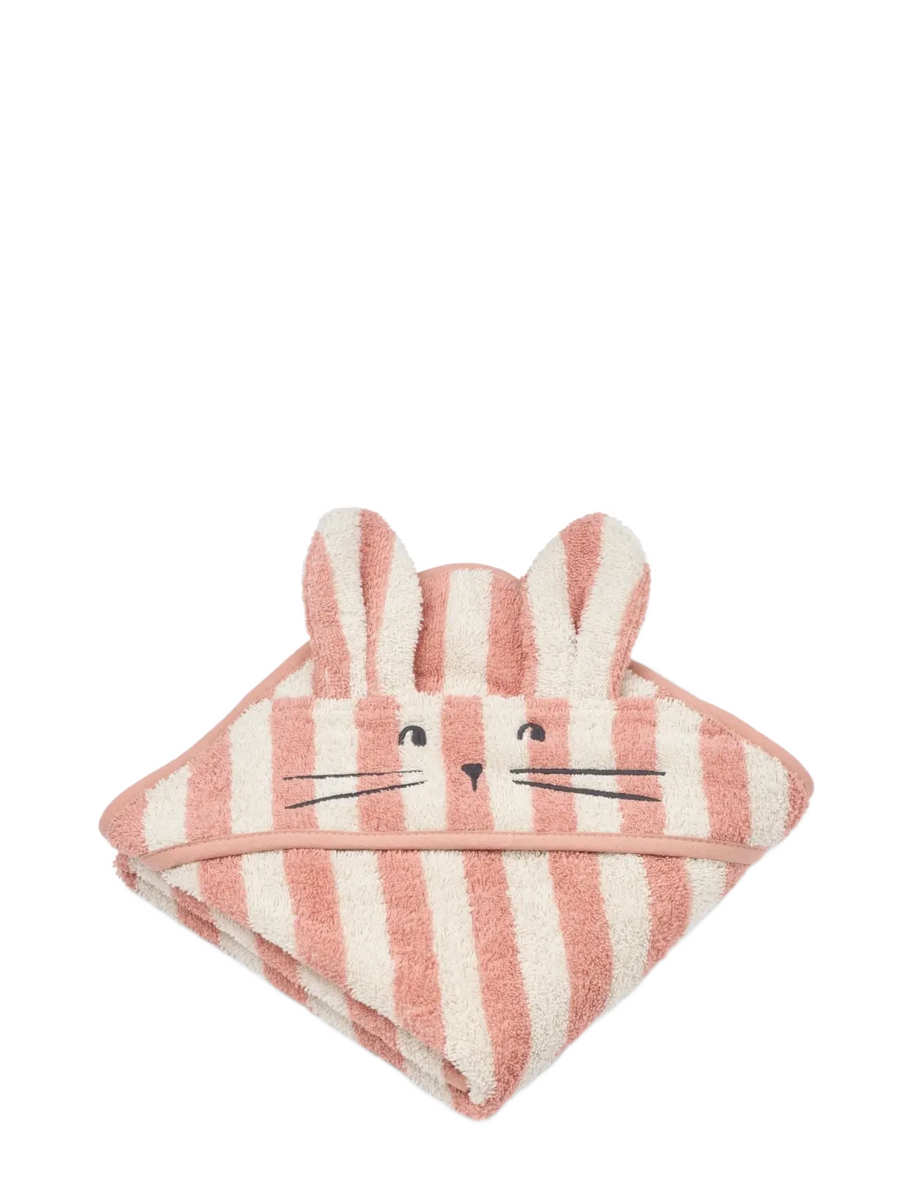 Liewood Albert Hooded Towel - Rätikud - CORAL BLUSH / CREME DE LA CREME STRIPE / pink/rose