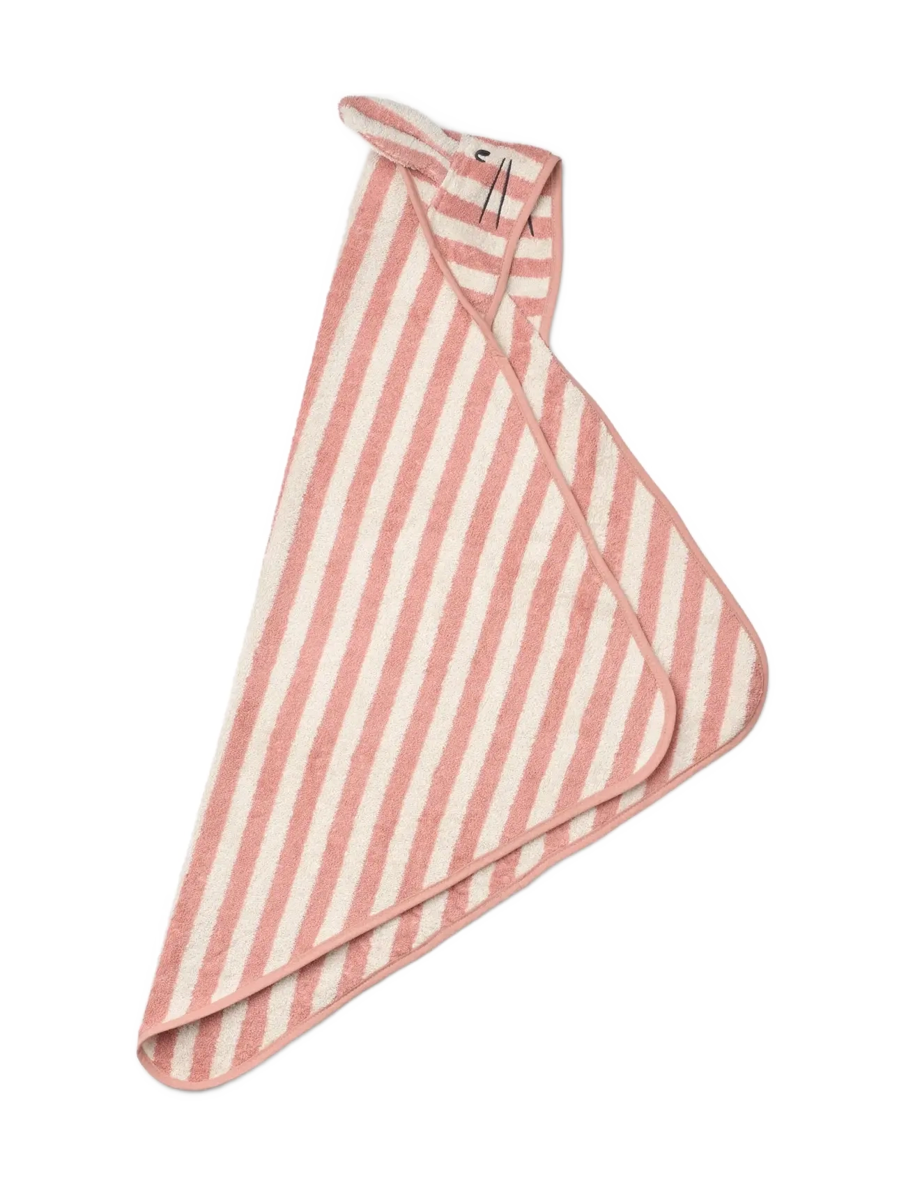 Liewood - Albert Hooded Towel - handdoeken - coral blush / creme de la creme stripe - 1