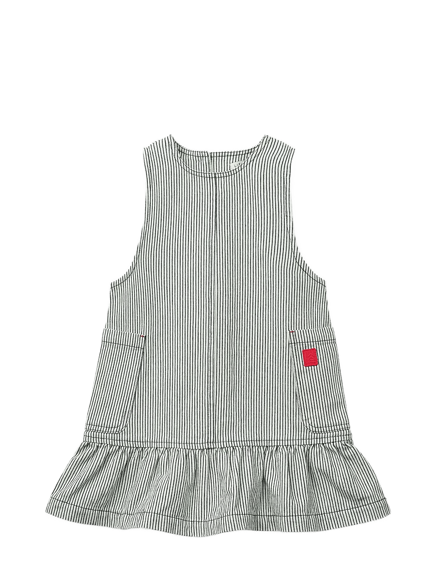 Liewood - Angelica Stripe Denim Frill Dress - Ærmeløse babykjoler - classic navy / creme de la creme - 1