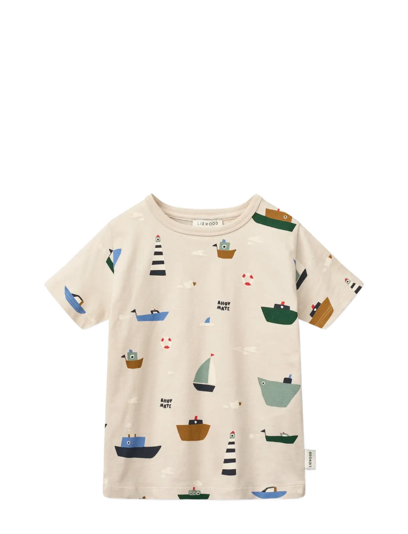Liewood Apia Printed Shortsleeve T-Shirt, 86/92, T-shirts, Creme - Short-sleeved, Kinder