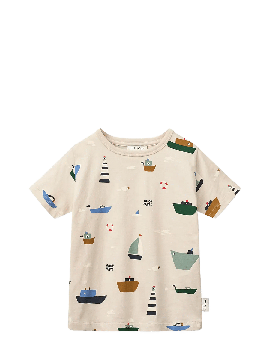 Liewood - Apia Printed Shortsleeve T-shirt - kortærmede - sailing / sandy - 0