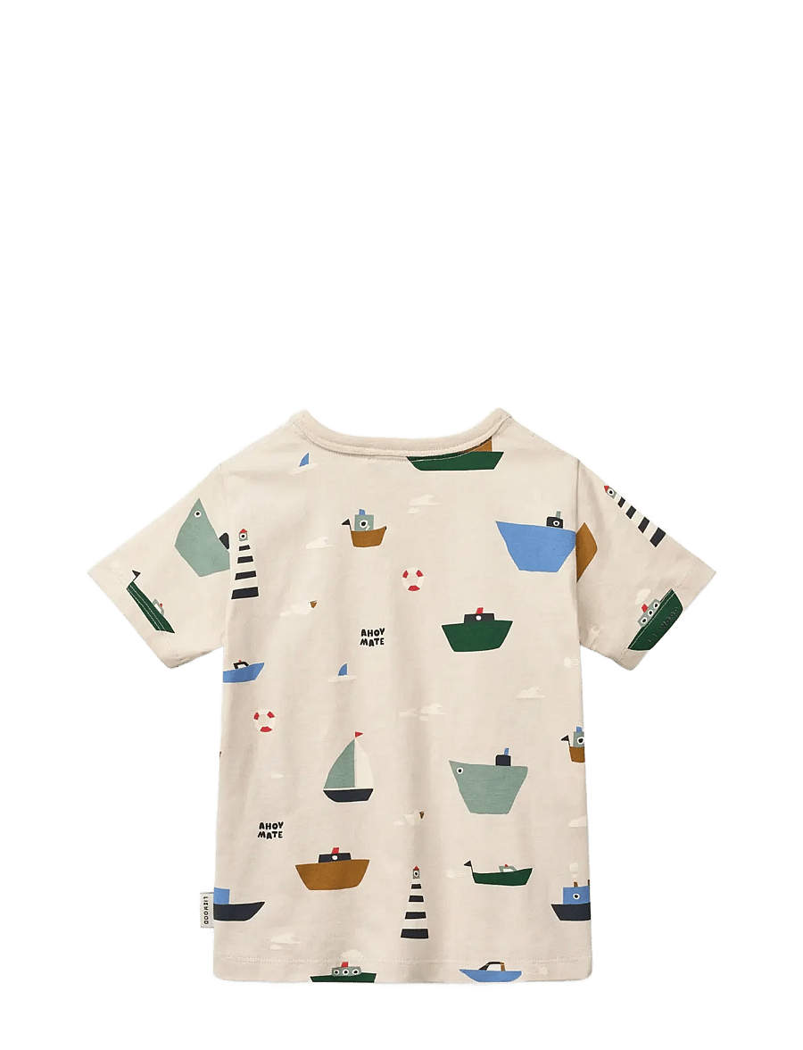 Liewood - Apia Printed Shortsleeve T-shirt - kortærmede - sailing / sandy - 1
